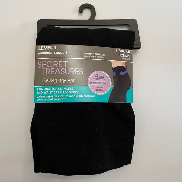NEW Secret Treasures Black Shaper Leggings M/L - Picture 1 of 5